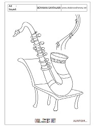 Saksofon boyama sayfaları